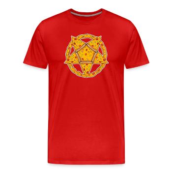 Pentagram pizza drôle - T-shirt bio Premium Homme - rouge - Devant - Damien (186cm)
