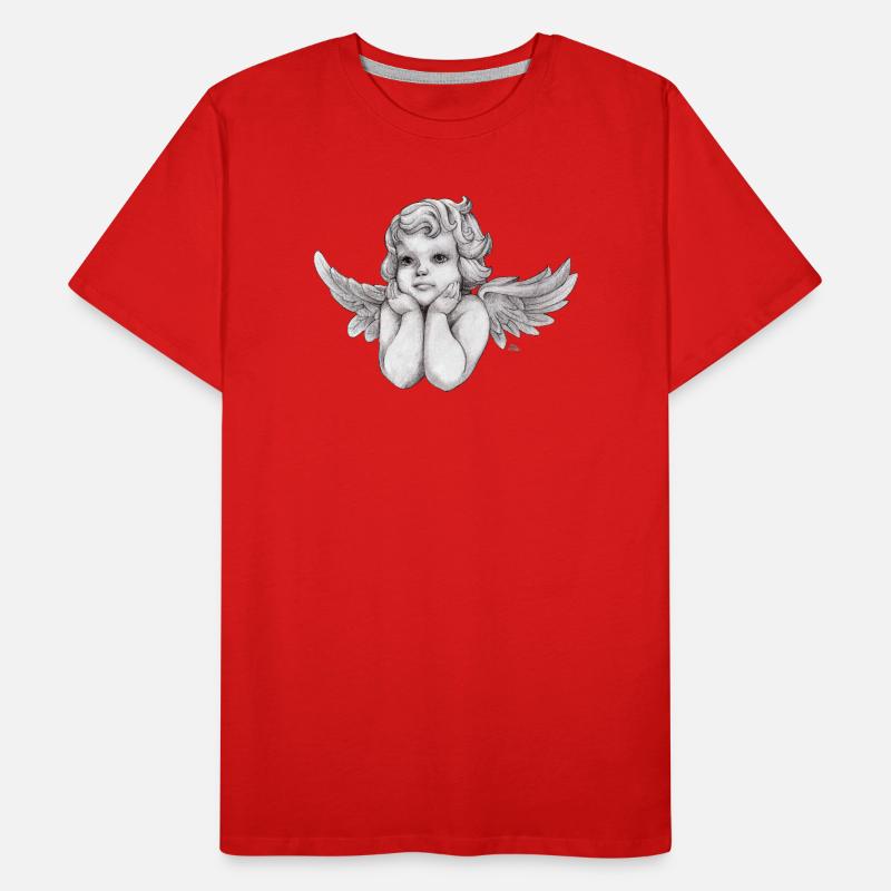 Kleine träumerische Engel-Putte Männer Premium Bio T-Shirt