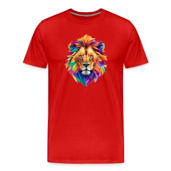 Tête de lion - T-shirt bio Premium Homme - rouge - Devant - Damien (186cm)
