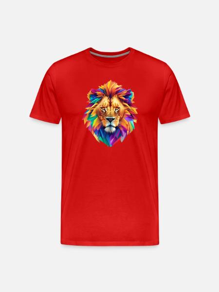 Lion's head - Men's Premium Organic T-Shirt - red