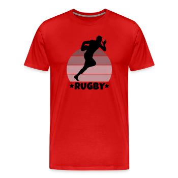 rugby, rugby sport, fan de rugby - T-shirt bio Premium Homme - rouge - Devant - Damien (186cm)