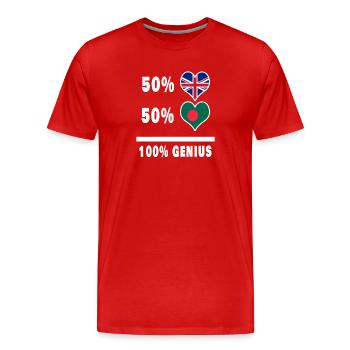 Bangladesch und Großbritannien 100% Genius Flagge - Männer Premium Bio T-Shirt - Rot - Vorne - Damien (186cm)