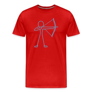 Archer à l’arc à l’arc à l’arc - T-shirt bio Premium Homme - rouge - Devant - Damien (186cm)