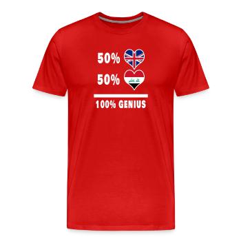 Iraq and Great Britain 100% Genius Flag - Men's Premium Organic T-Shirt - red - Front - Damien (186cm)