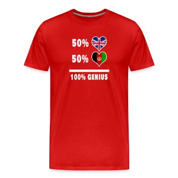 Afghanistan und Großbritannien 100% Genius Flagge - Männer Premium Bio T-Shirt - Rot - Vorne - Damien (186cm)