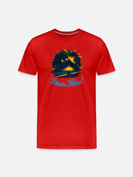 Dawn Patrol Palms Sunset - Männer Premium Bio T-Shirt - Rot