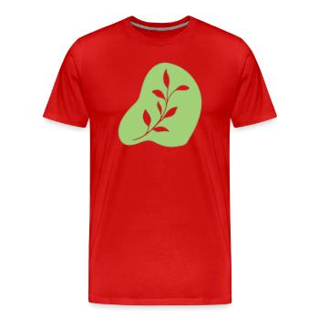 Feuilles - T-shirt bio Premium Homme - rouge - Devant - Damien (186cm)