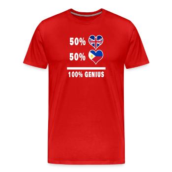 Philippinen und Großbritannien 100% Genius Flagge - Männer Premium Bio T-Shirt - Rot - Vorne - Damien (186cm)