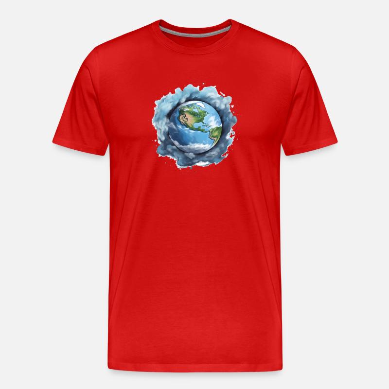 Erde - Männer Premium Bio T-Shirt - Rot