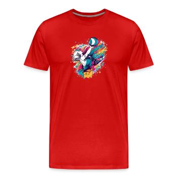 Volley-ball - T-shirt bio Premium Homme - rouge - Devant - Damien (186cm)