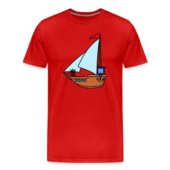 Spielzeug-Segelboot - Männer Premium Bio T-Shirt - Rot - Vorne - Damien (186cm)