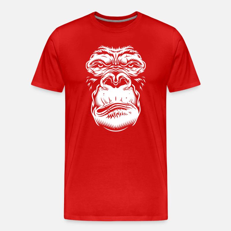 Gorilla - Männer Premium Bio T-Shirt - Rot