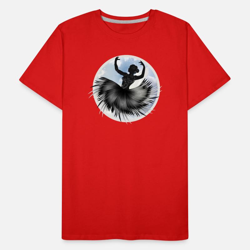 Ballet dancer dancing in the clouds with plumage Men's Premium Organic T-Shirt