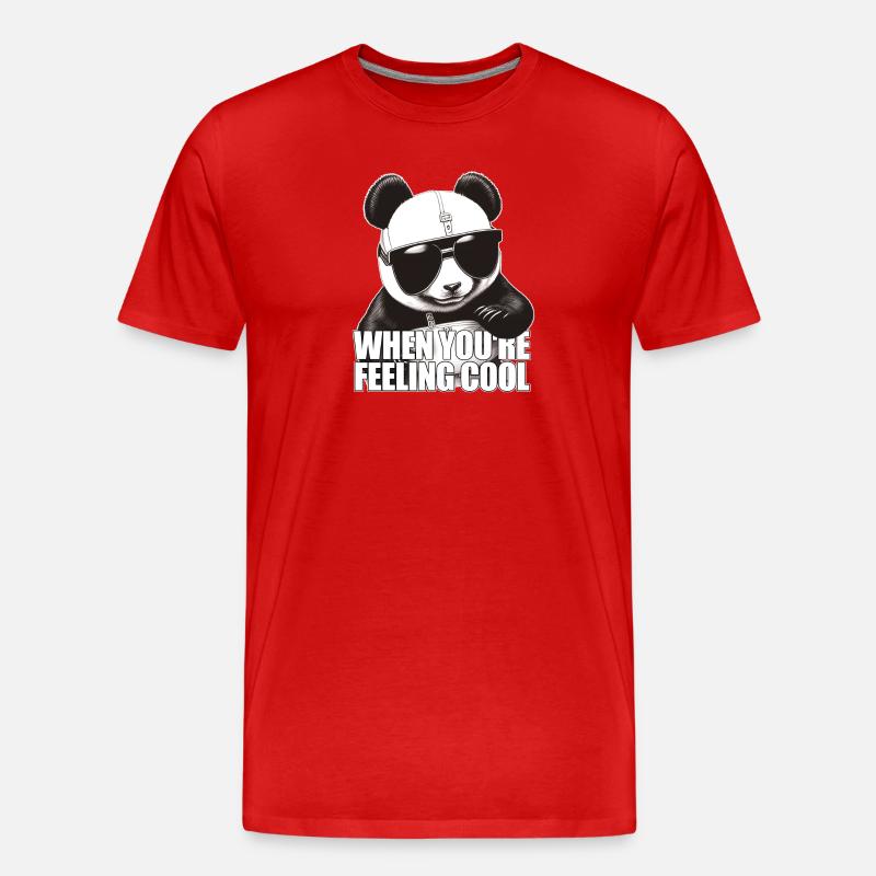 Cool panda feeling good - Men's Premium Organic T-Shirt - red