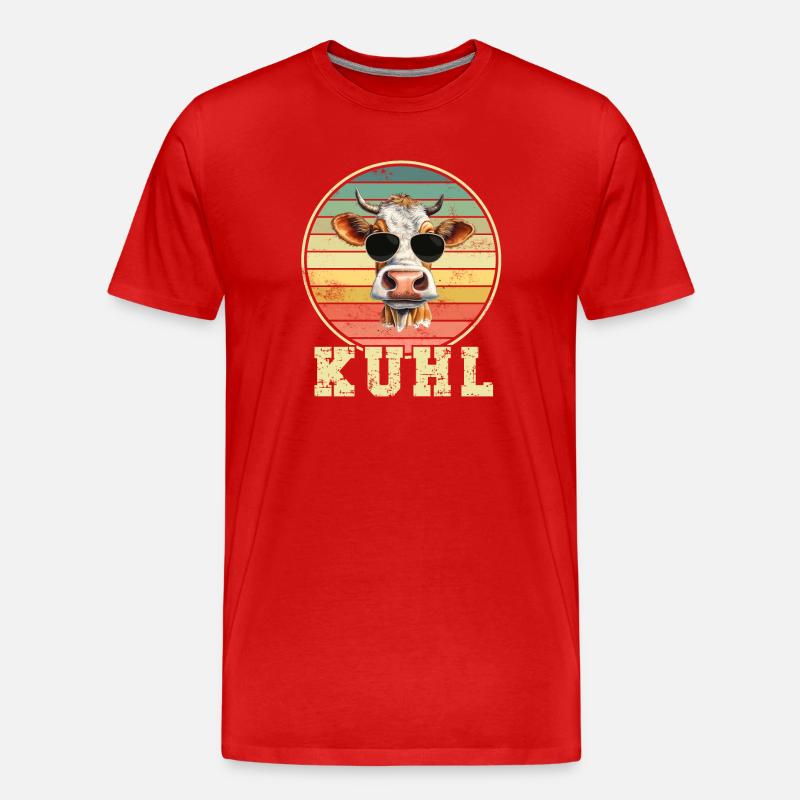 Kuh Kühe - Männer Premium Bio T-Shirt - Rot
