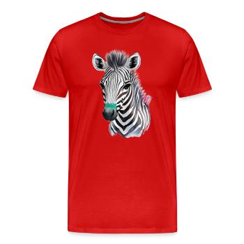 Poulains zébes - T-shirt bio Premium Homme - rouge - Devant - Damien (186cm)