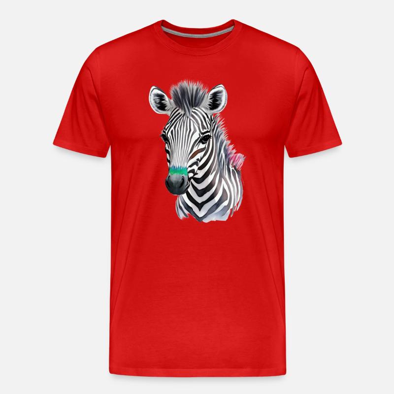 Zebafohlen - Männer Premium Bio T-Shirt - Rot