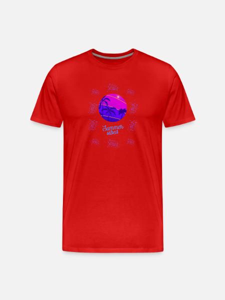 Summer Vibes Neon Design - Men's Premium Organic T-Shirt - red