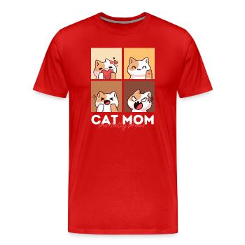 Maman chatte Purfffectly fière - T-shirt bio Premium Homme - rouge - Devant - Damien (186cm)