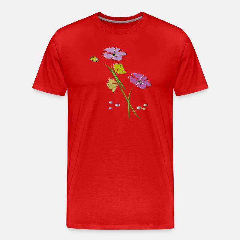 Blumen, Flowers - Männer Premium Bio T-Shirt - Rot
