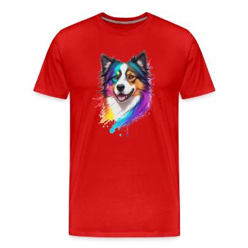 Collie - Männer Premium Bio T-Shirt - Rot - Vorne - Damien (186cm)