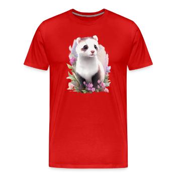Putois nain - T-shirt bio Premium Homme - rouge - Devant - Damien (186cm)