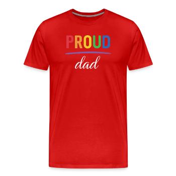 LGBT Proud Dad - Pride Month - Men's Premium Organic T-Shirt - red - Front - Damien (186cm)