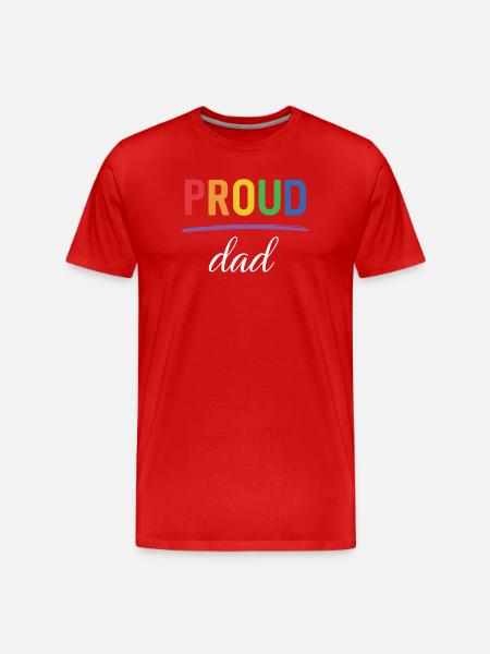LGBT Proud Dad - Pride-Monat - Männer Premium Bio T-Shirt - Rot