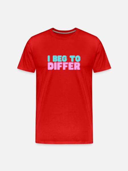 I beg to differ - Ove Sundberg - Organic T-shirt Ekologisk premium-T-shirt herr - röd