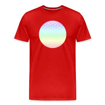 Fleur de Vie Pastel - 5ème Dimension - Mandala - T-shirt bio Premium Homme - rouge - Devant - Damien (186cm)