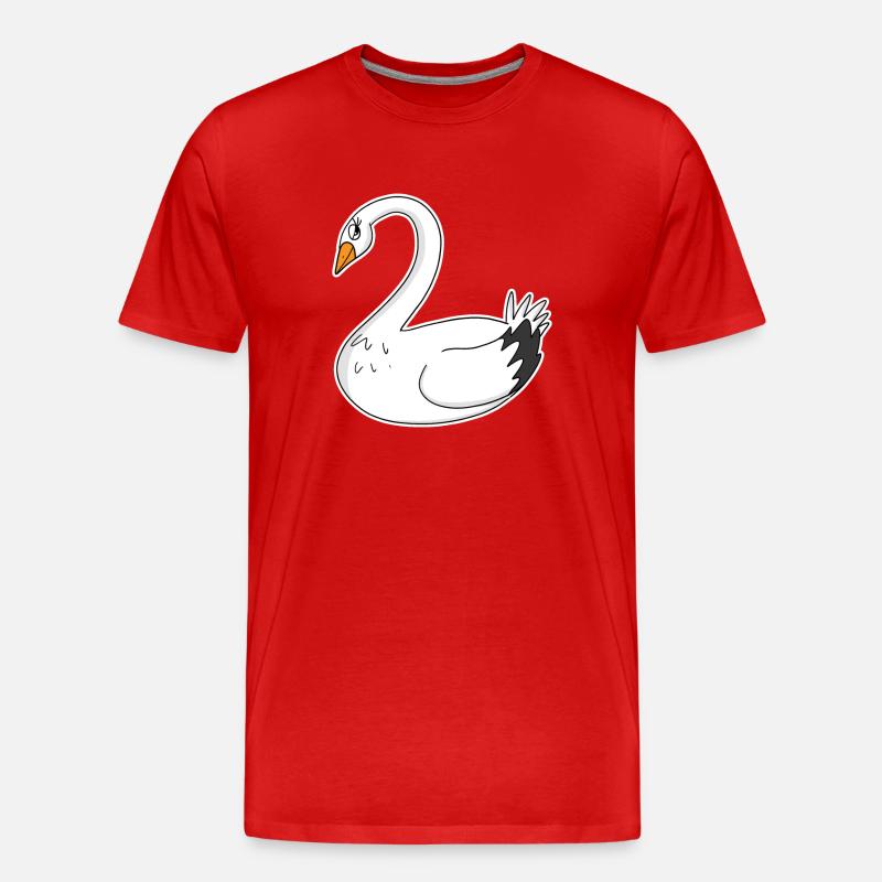 Schwan - Männer Premium Bio T-Shirt - Rot