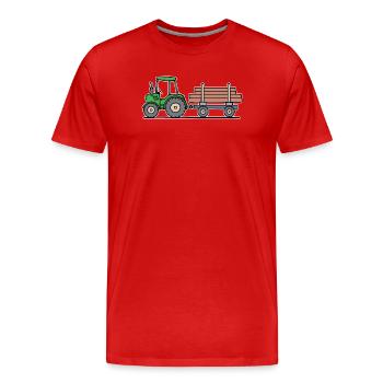 Biobauer Tractor Statement Tractor Commercial Vehicle - Men's Premium Organic T-Shirt - red - Front - Damien (186cm)