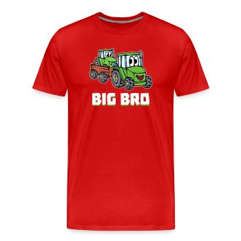 Tracteur agricole Machinerie agricole Déclaration du tracteur - T-shirt bio Premium Homme - rouge - Devant - Damien (186cm)