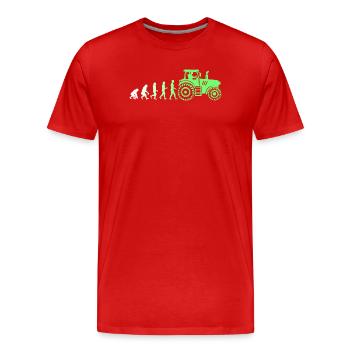 Véhicule utilitaire Tracteur Evolution Véhicule Bauer Field - T-shirt bio Premium Homme - rouge - Devant - Damien (186cm)
