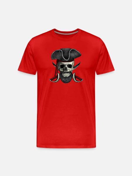 pirate, privateer, buccaneer, buccaneer - Men's Premium Organic T-Shirt - red