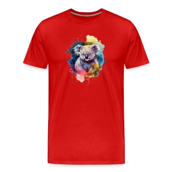 Koala coloré - T-shirt bio Premium Homme - rouge - Devant - Damien (186cm)