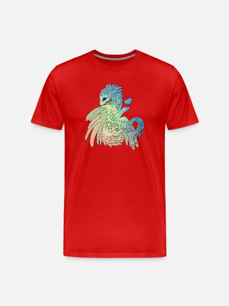 Mystischer Drache - Männer Premium Bio T-Shirt - Rot