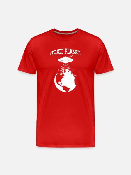 Toxic Planet - UFO ecology - Men's Premium Organic T-Shirt - red