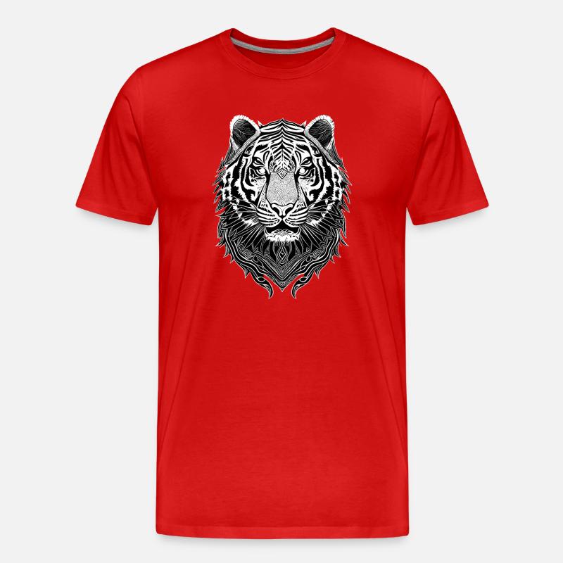 Weißer Tiger - Männer Premium Bio T-Shirt - Rot