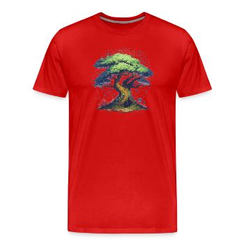 Bonsai - Männer Premium Bio T-Shirt - Rot - Vorne - Damien (186cm)