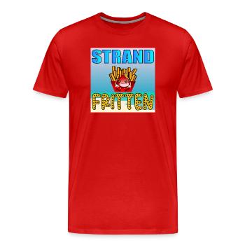 Strand Fritten - Kawaii Fast Food - SOMMER ESSEN - Männer Premium Bio T-Shirt - Rot - Vorne - Damien (186cm)