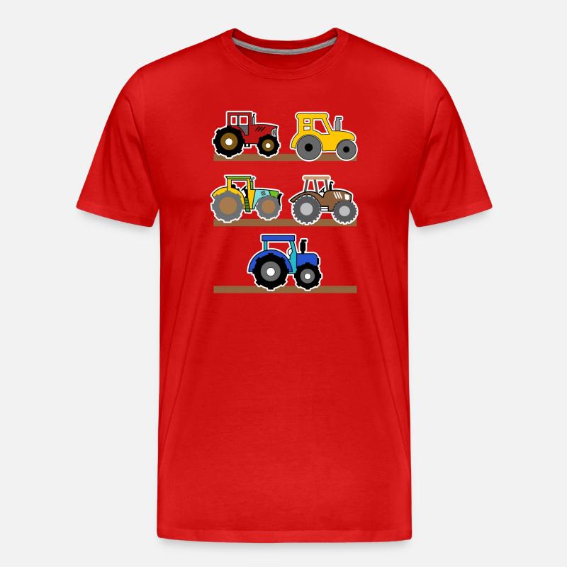 Landwirtschaft Landleben Ackerbau Traktor Bauer - Männer Premium Bio T-Shirt - Rot