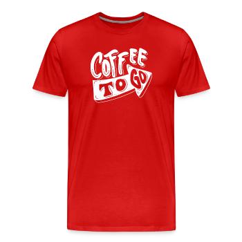 café, j'aime le café, pause café - T-shirt bio Premium Homme - rouge - Devant - Damien (186cm)
