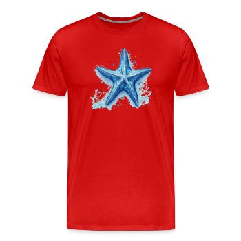 Seestern - Männer Premium Bio T-Shirt - Rot - Vorne - Damien (186cm)