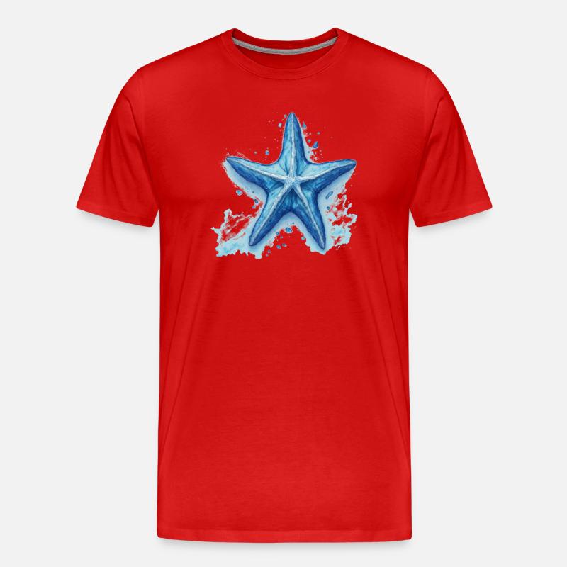 Seestern - Männer Premium Bio T-Shirt - Rot
