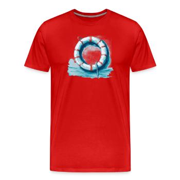Life preserver - Men's Premium Organic T-Shirt - red - Front - Damien (186cm)