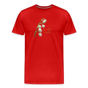Inflorescence du muguet - T-shirt bio Premium Homme - rouge - Devant - Damien (186cm)
