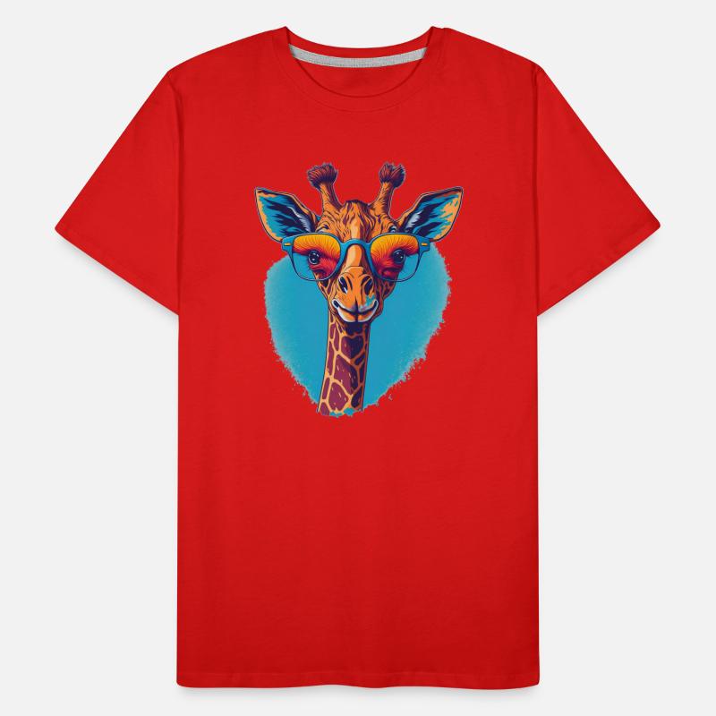Girafe avec une vue dégagée T-shirt bio Premium Homme