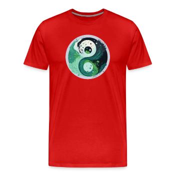 Yin Yang - Männer Premium Bio T-Shirt - Rot - Vorne - Damien (186cm)