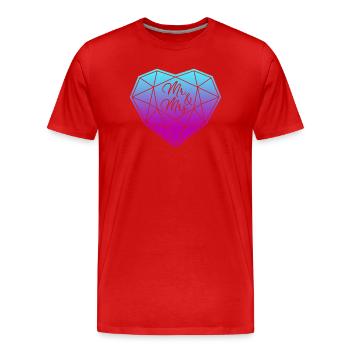 M. & Mme Mariage Fiançailles Demande en mariage Amour - T-shirt bio Premium Homme - rouge - Devant - Damien (186cm)